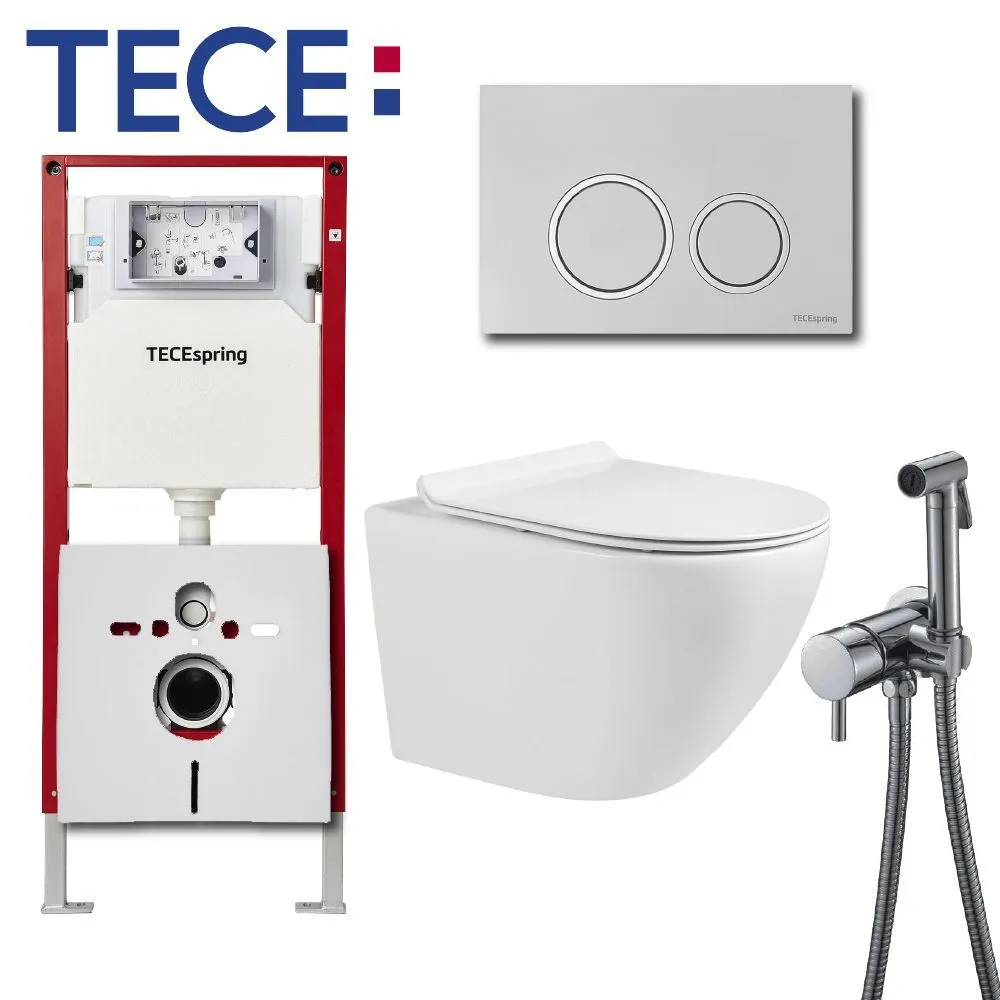 

Инсталляция ТЕСЕ с подвесным унитазом Milleau ALBY. Панель смыва K955103 белая, TECE_ALBY_SS