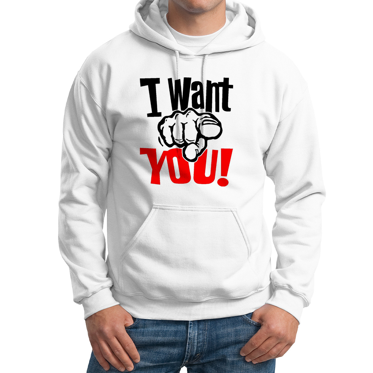 

Худи унисекс CoolPodarok I want you белое 60 RU, Белый, M0114428