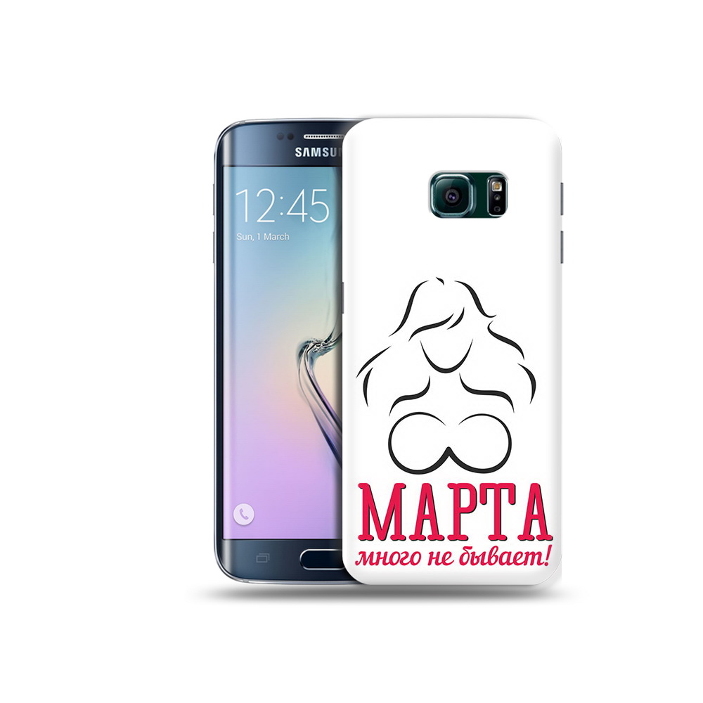 

Чехол MyPads Tocco для Samsung Galaxy S6 Edge 8 марта много не бывает, Прозрачный, Tocco