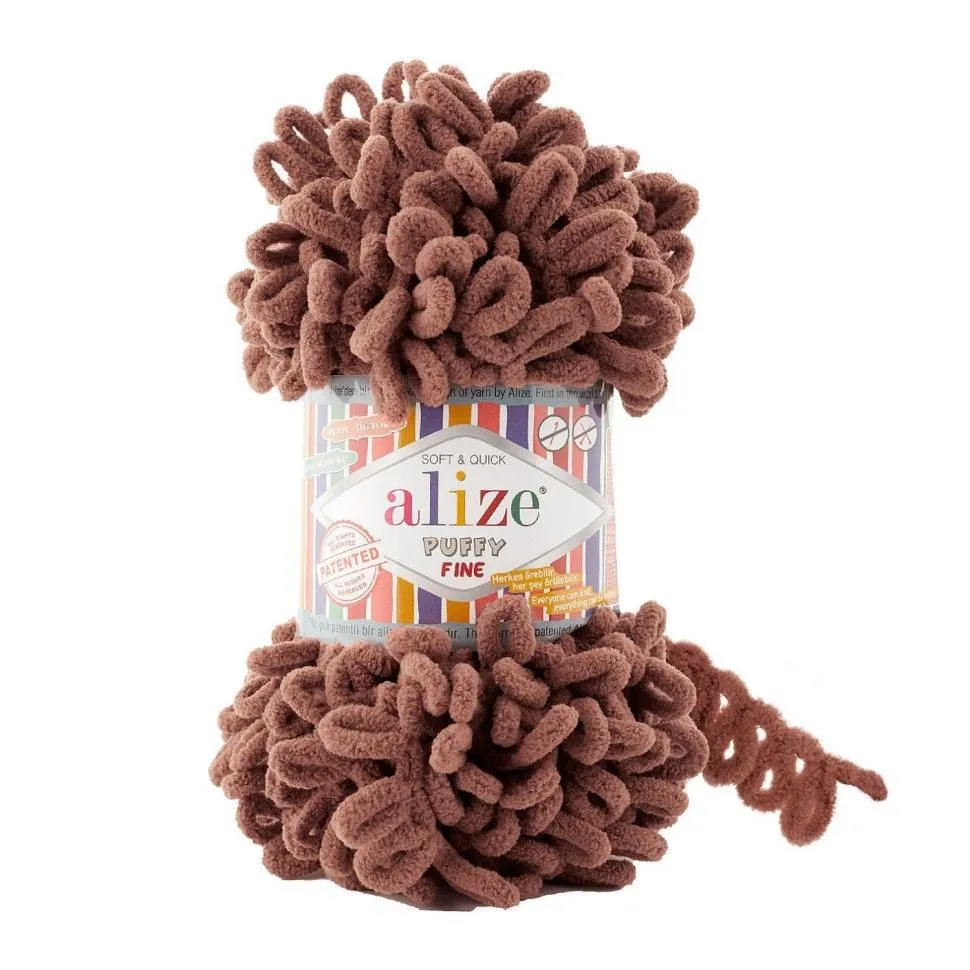 

Пряжа Alize Puffy Fine 100% микрополиэстер, 14м/100 гр, 897 Терракот, 5 мотков, Коричневый, Puffy Fine NL01