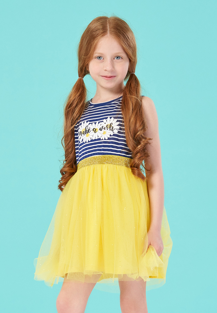 

Сарафан детский Max&jessi SS21C62801216 синий/желтый р.116, SS21C62801216
