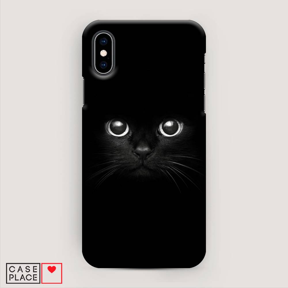 

Пластиковый чехол "Взгляд черной кошки" на Apple iPhone XS (10S), 11820-1