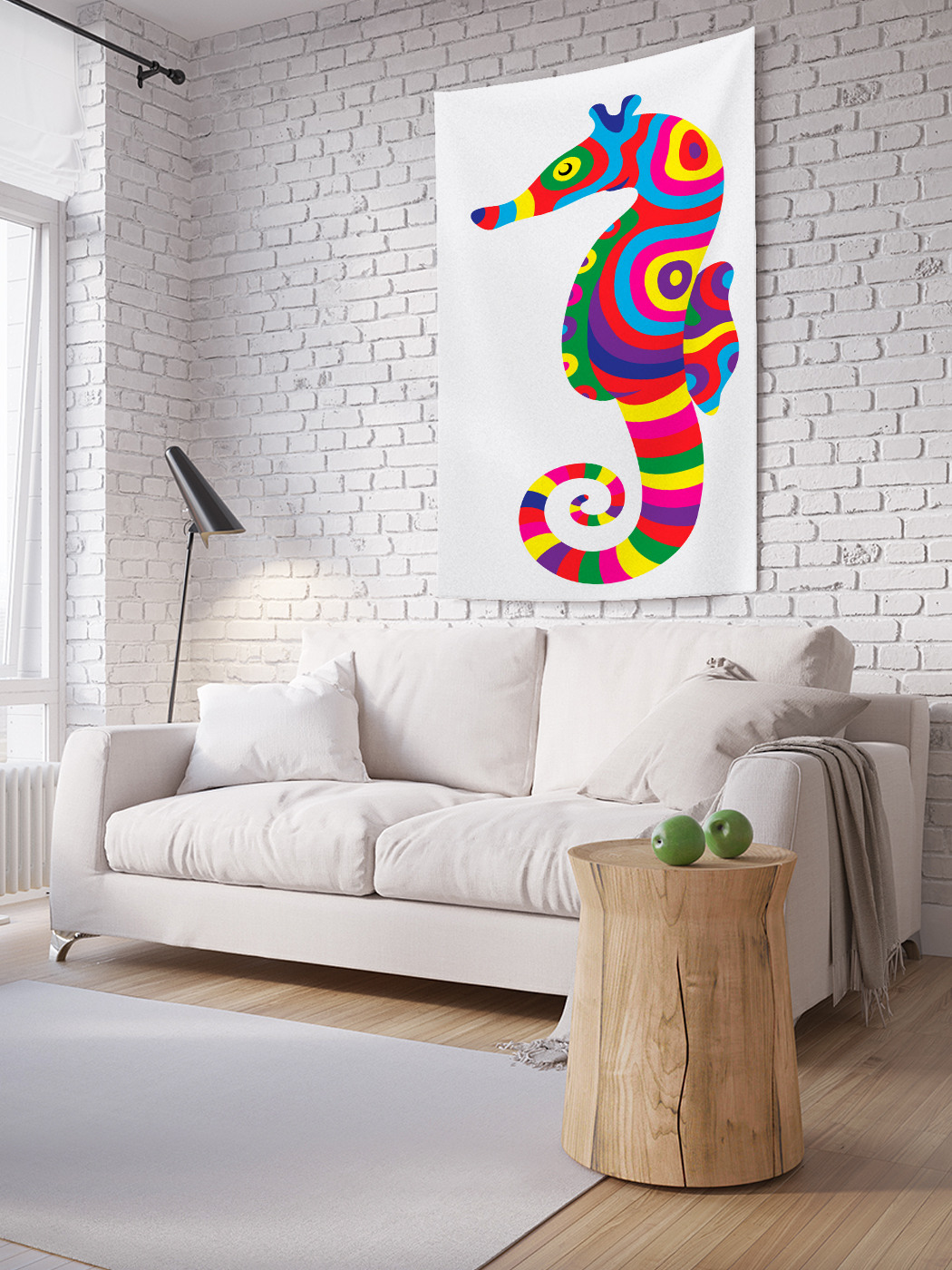 

Вертикальное фотопанно на стену JoyArty Радужный морской конек 100x150 см, Радужный морской конек