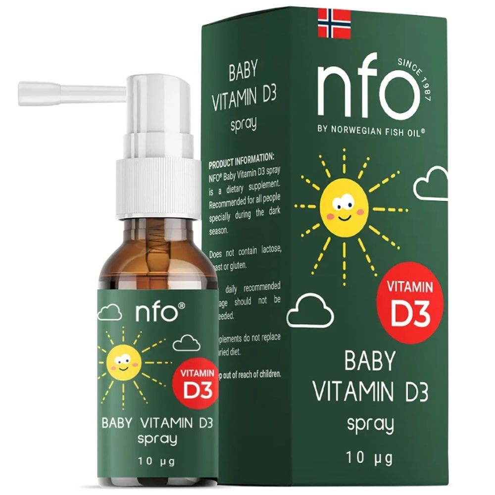 Купить Витамины, Витамин Д3 NFO Детский спрей, Norwegian Fish Oil