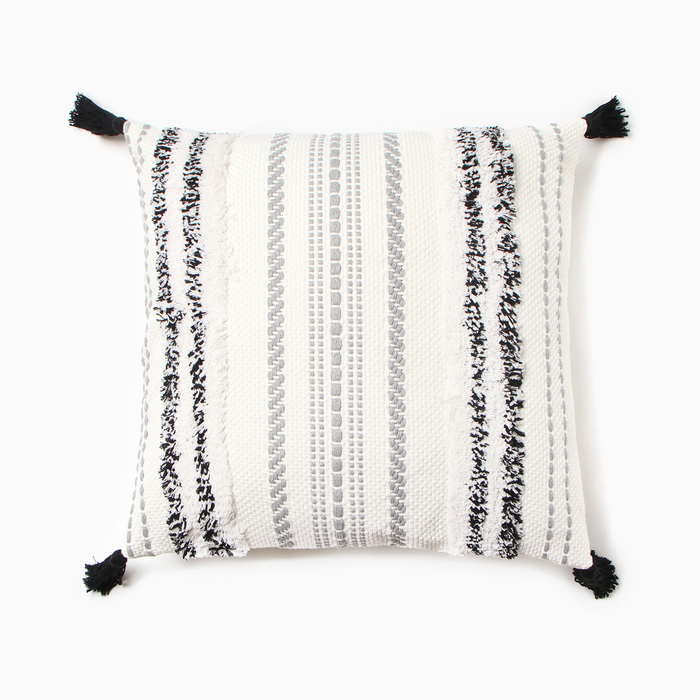 

Чехол на подушку Этель бохо Line 45х45 см, цвчерный, 100 хлопок, Белый;черный, бохо Line