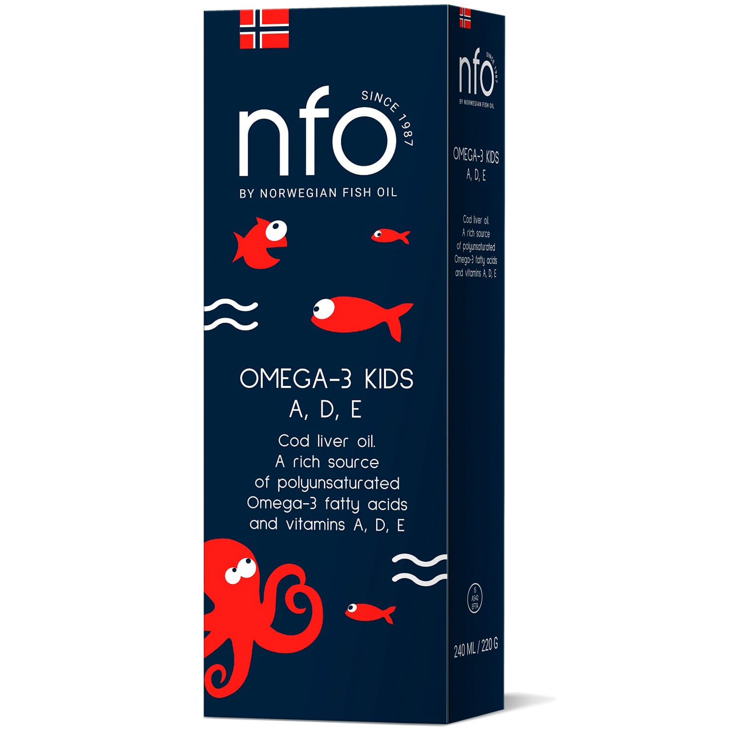 Купить БАД Омега 3 NFO Cod Liver Oil A, D, E, Norwegian Fish Oil