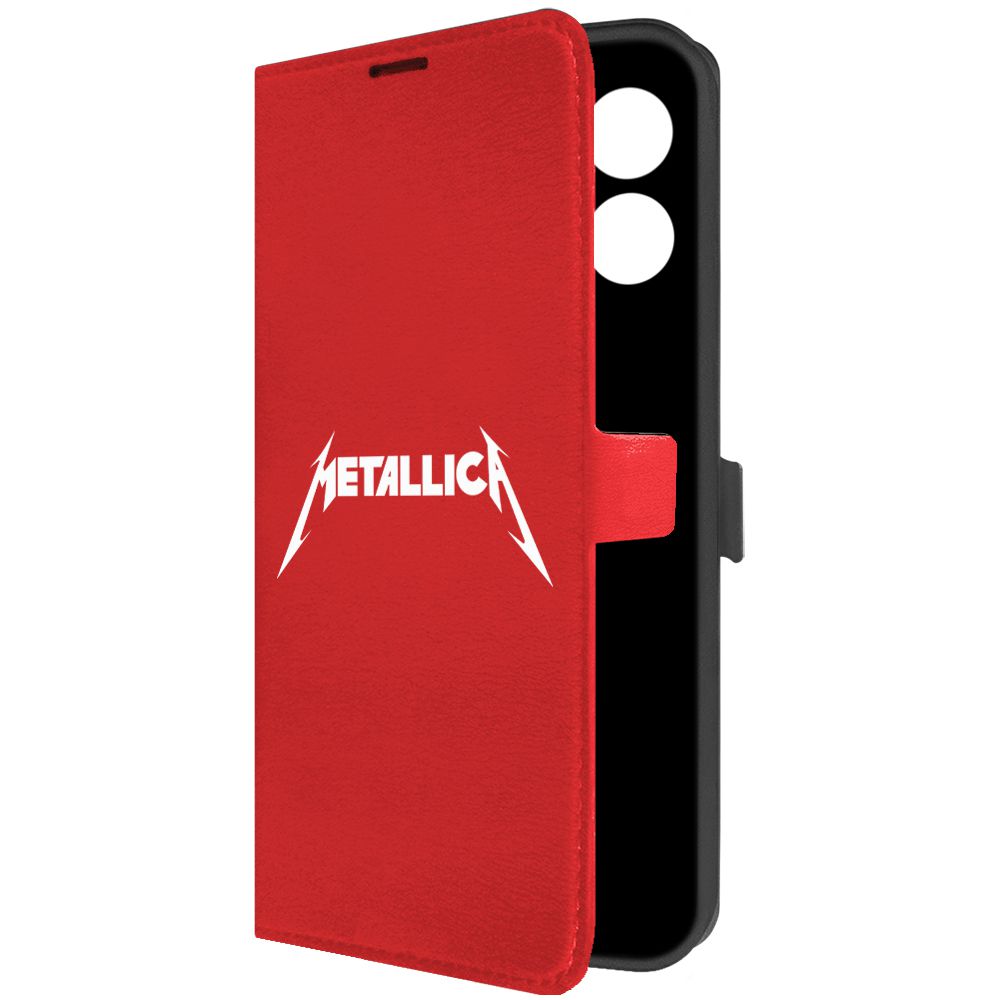 

Чехол-книжка Krutoff Eco Book для Realme C33 Metallica красный