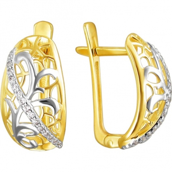 

Серьги из желтого золота Эстет 01С1311468Р, фианит, 01С1311468Р