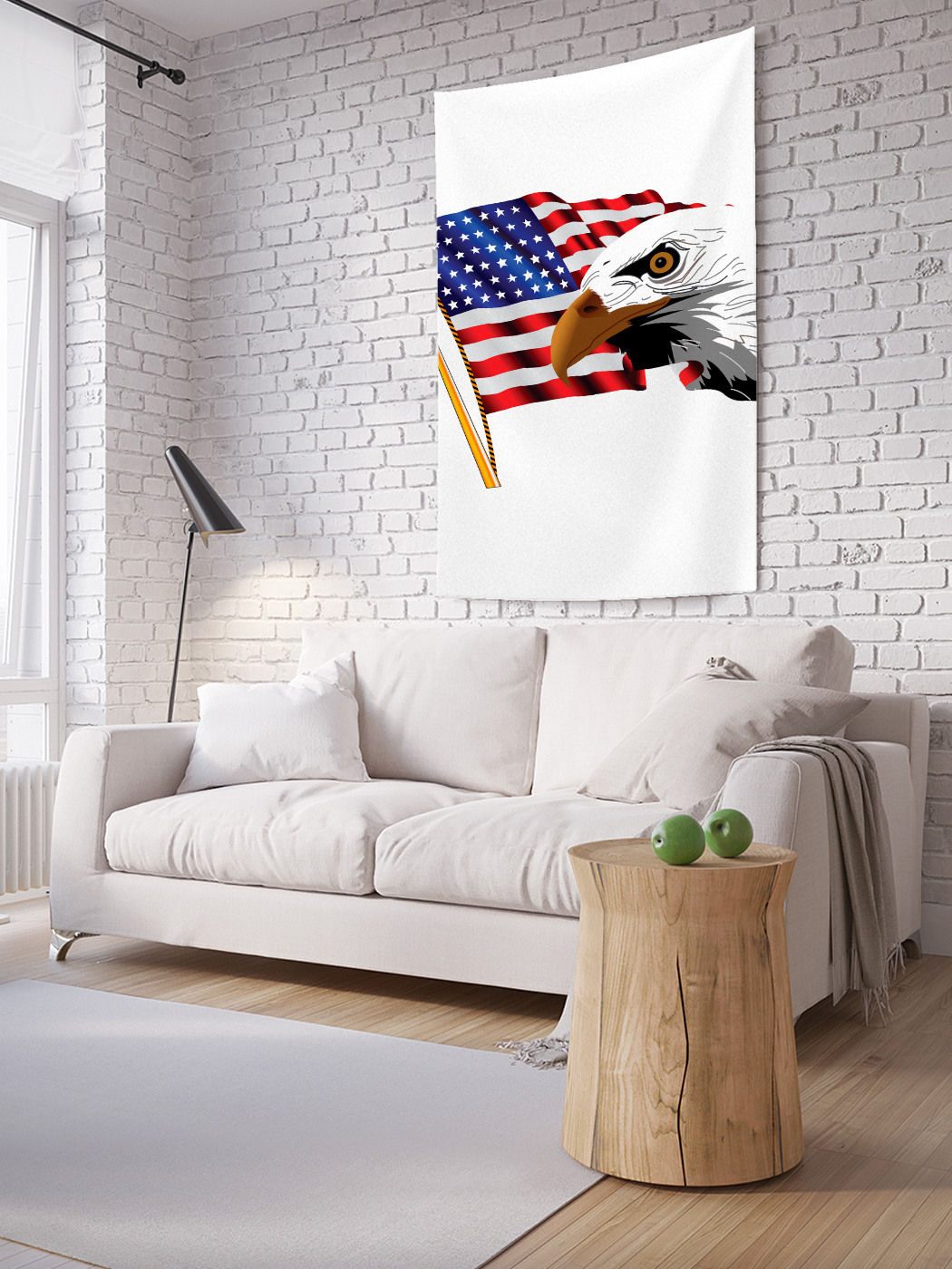 

Вертикальное фотопанно на стену JoyArty Орел на флаге америки 100x150 см, Орел на флаге америки