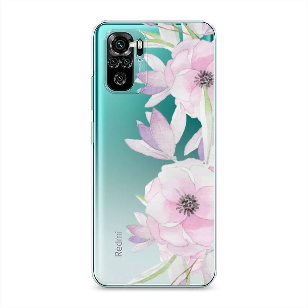 фото Силиконовый чехол "нежные анемоны" на xiaomi redmi note 10 awog