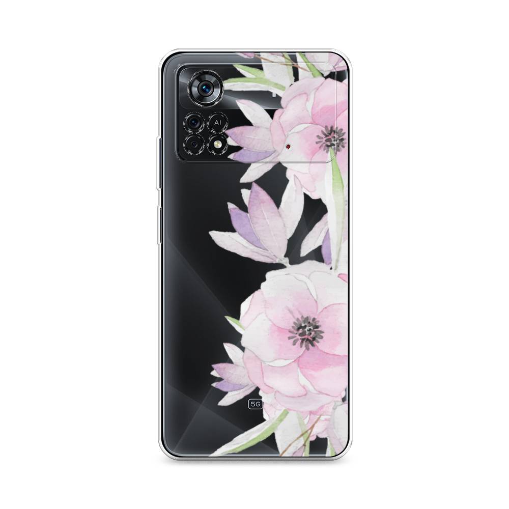 фото Силиконовый чехол "нежные анемоны" на xiaomi poco x4 pro 5g awog