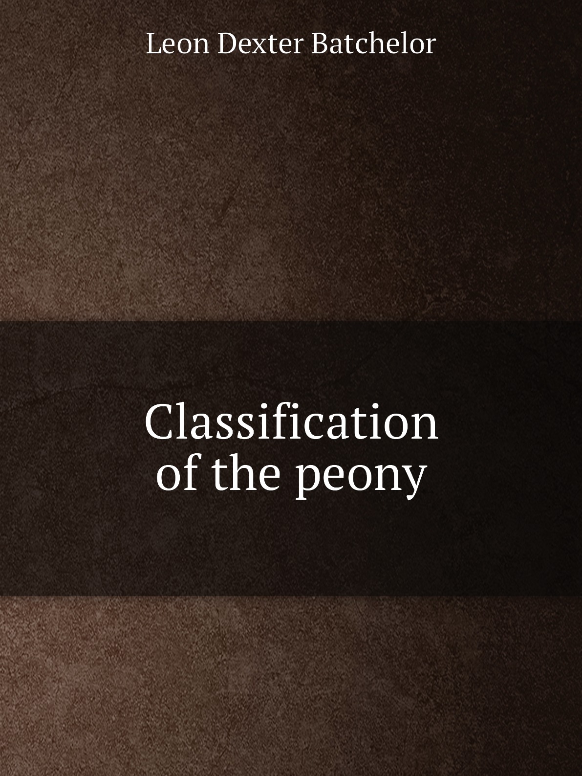 

Classification of the peony