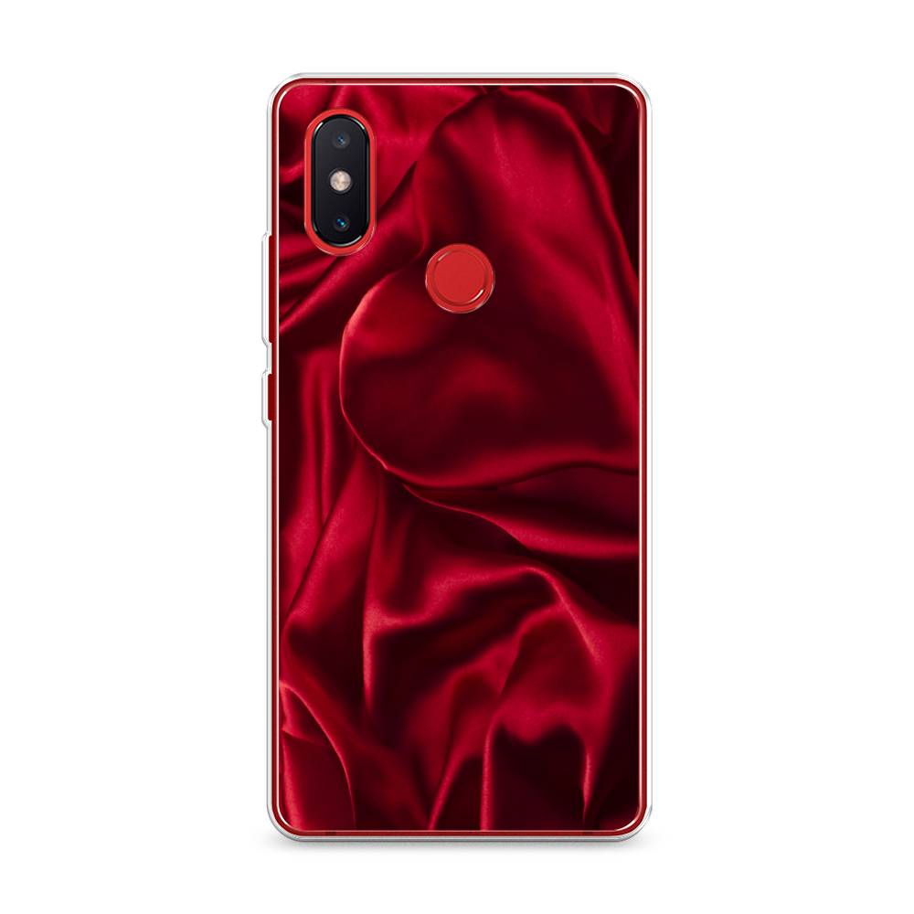 фото Силиконовый чехол "текстура красный шелк" на xiaomi mi 8 se awog