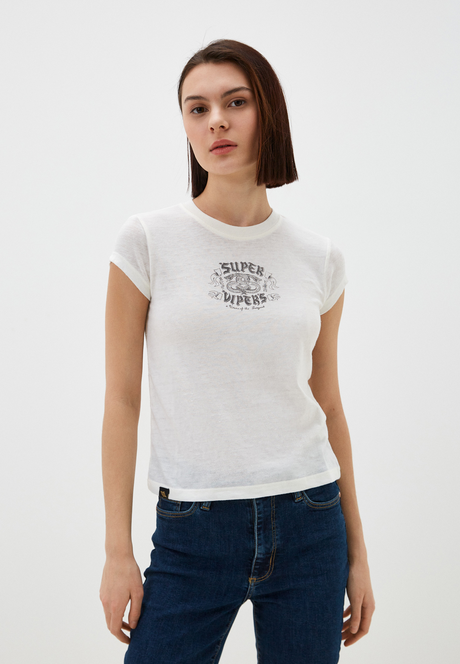 

Футболка женская Superdry W1011267A белая 12 UK, Белый, W1011267A