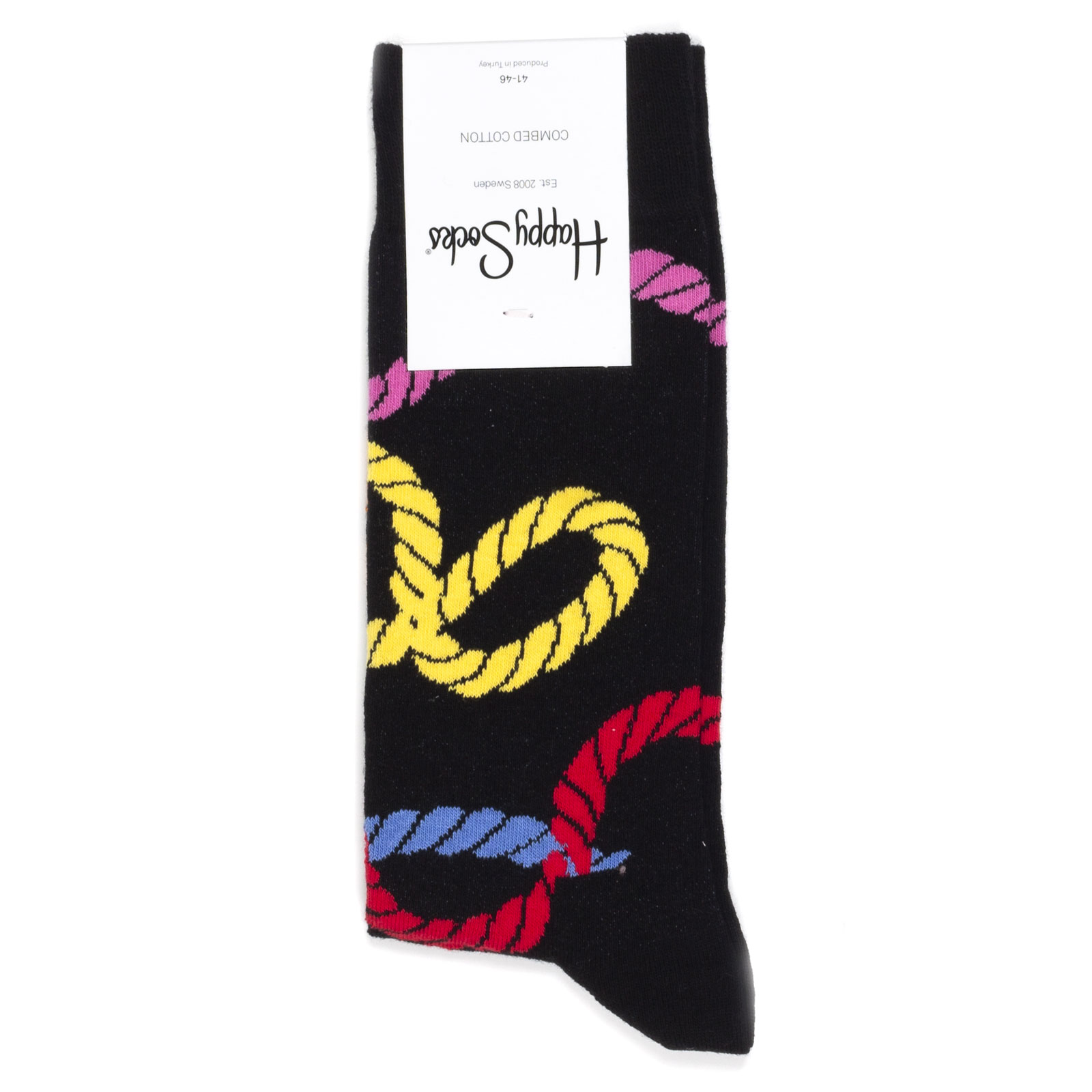 

Носки унисекс Happy Socks Rope черные 41-46, Черный, Rope