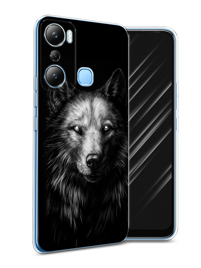 

Чехол Awog на Infinix HOT 20i "Волк черно белый", Серый;бежевый;белый, 3102950-1