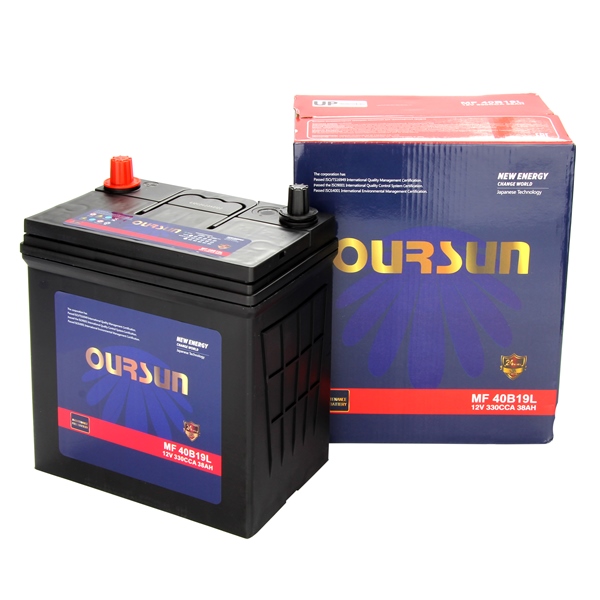 

Аккумулятор OURSUN JIS MF 40B19L, 196x128x222