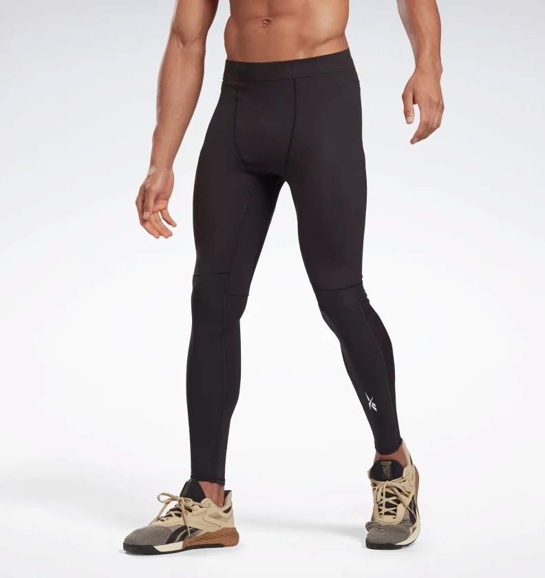 фото Спортивные леггинсы мужские reebok training app men tights черные 2xl