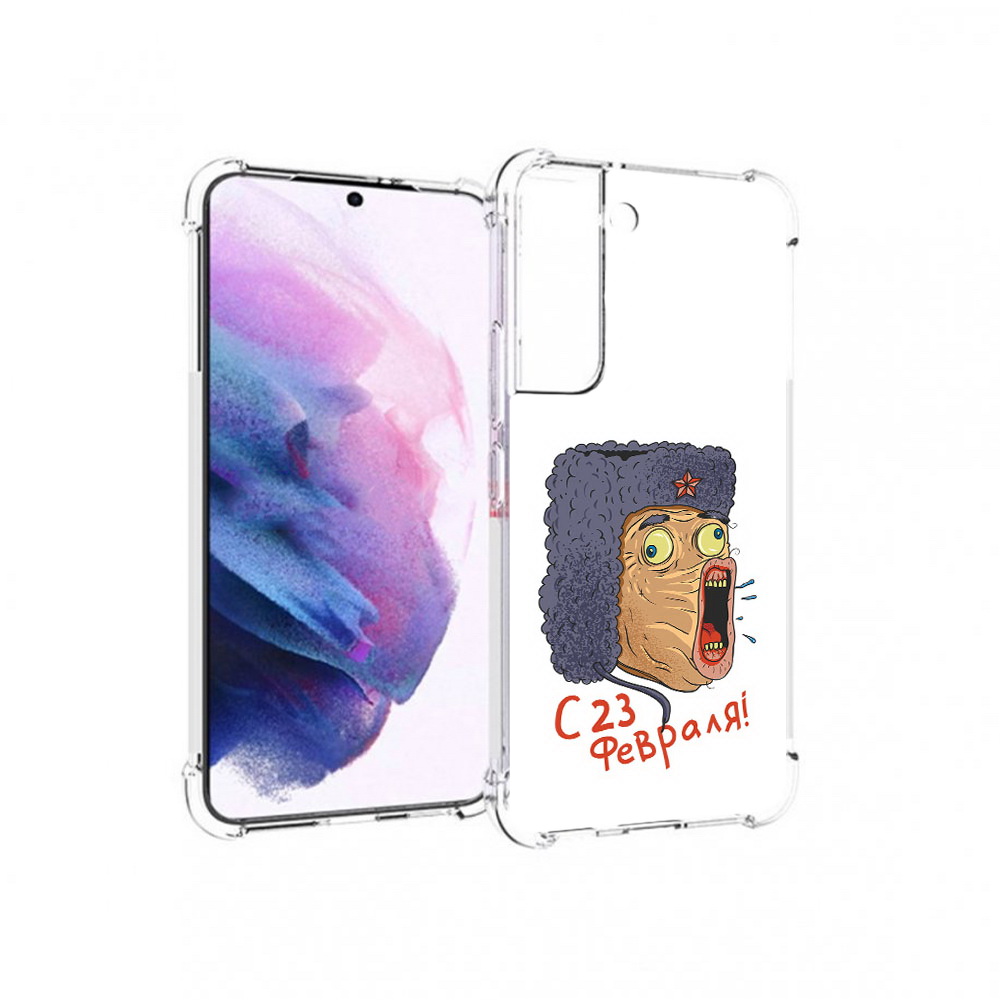 

Чехол MyPads Tocco для Samsung Galaxy S22 23 февраля смешная эмоция (PT194926.508.15), Прозрачный, Tocco