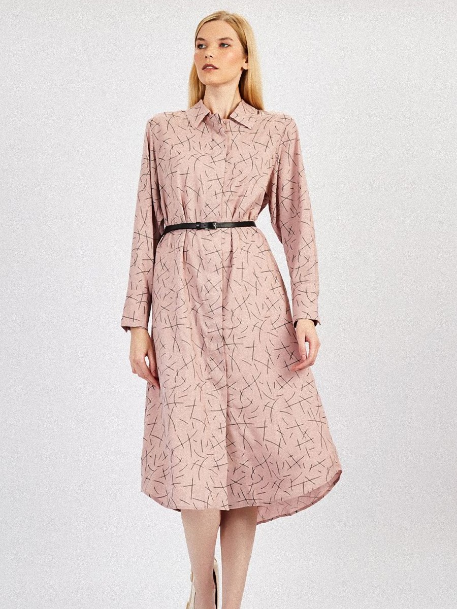 Платье женское baon B4522510 розовое 2XL