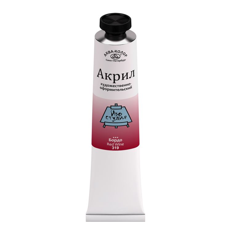 

Краска акриловая художественно-оформительская, 319 бордо, 46 мл, Аква-колор К71319