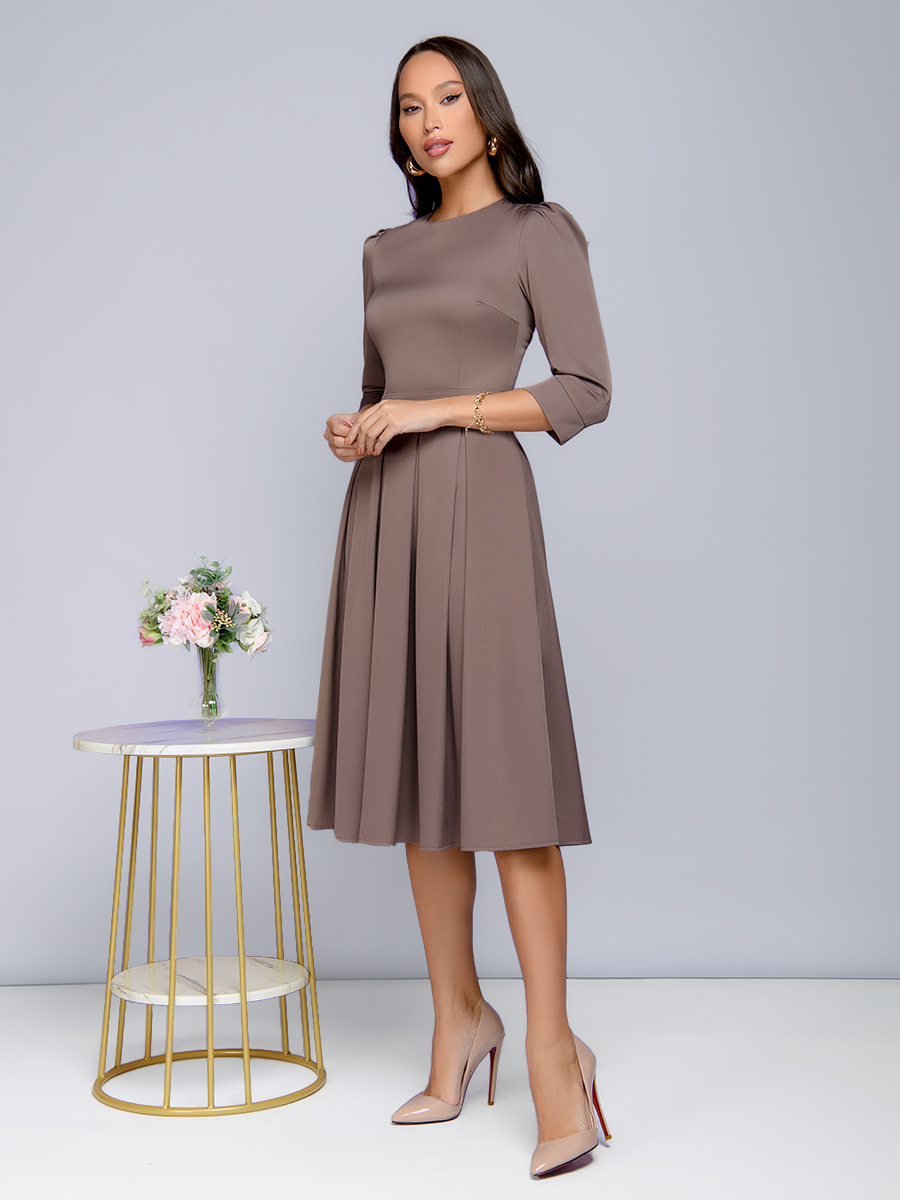 фото Платье женское 1001dress 0152201-01178 коричневое 44 ru