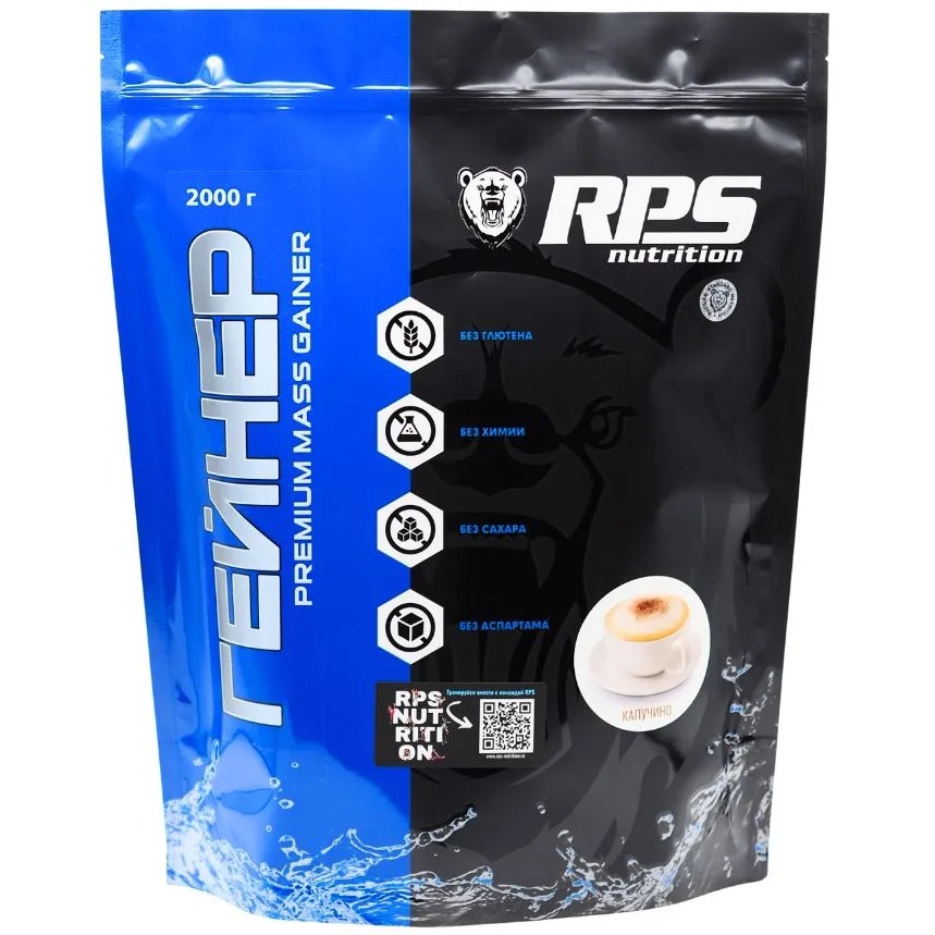 

RPS Premium Mass Gainer, 2000 гр. (капучино), Premium Mass Gainer