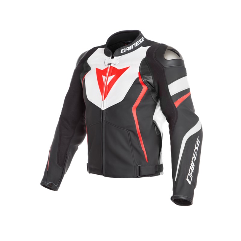 

Куртка кожаная Dainese AVRO 4 Black-Matt/White/Fluo-Red 56, Черный, AVRO 4