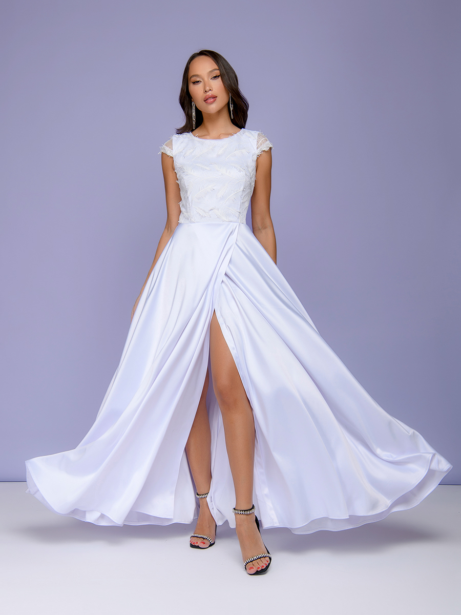 фото Платье женское 1001dress dm00952 белое 48 ru