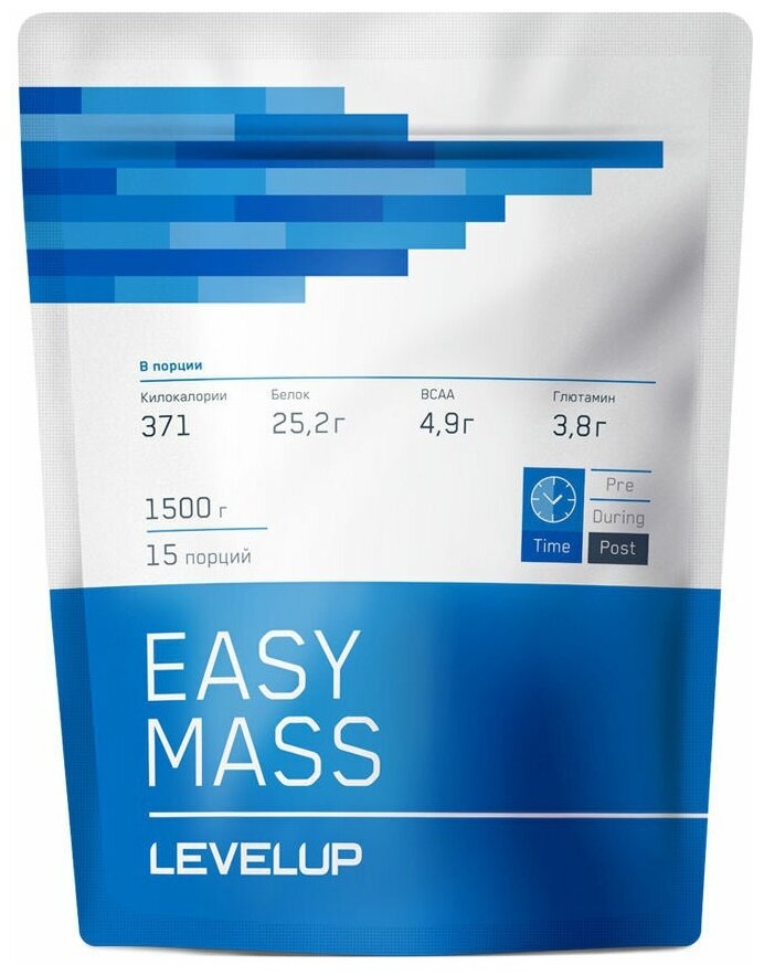 

LevelUp Easy Mass, 1500 g (клубника), Easy Mass