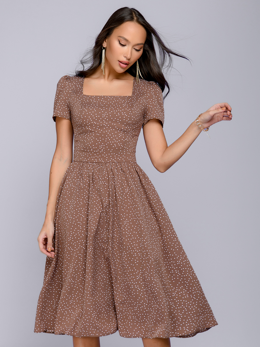 

Платье женское 1001dress 0152201-02222 коричневое 42 RU, 0152201-02222