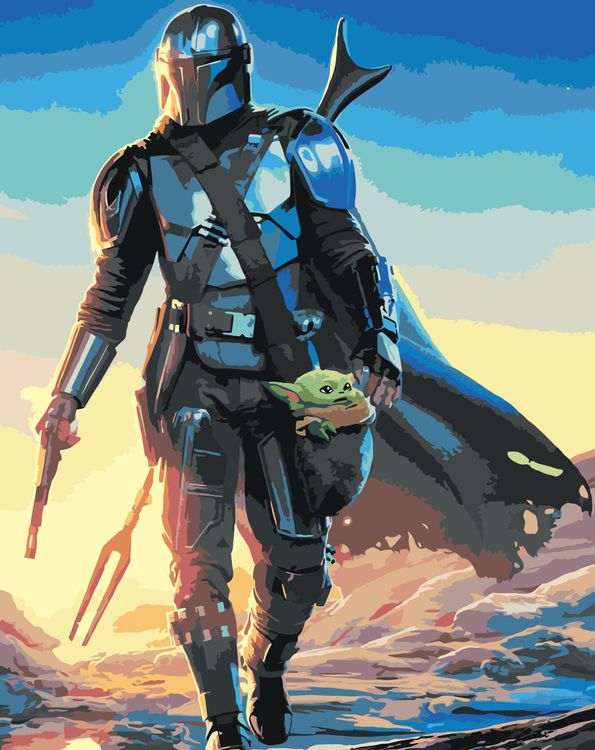 

Картина по номерам Живопись Звёздные войны Мандалорец и Малыш Йода 3 Mandalorian-009