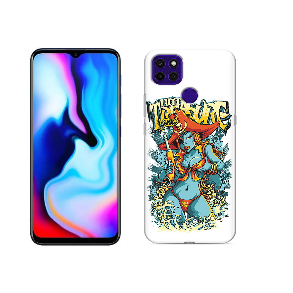 

Чехол MyPads Tocco для Lenovo K12 Pro нарисованная синяя девушка комикс, Прозрачный, Tocco