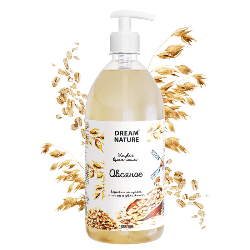 Мыло жидкое Dream Nature Овсяное 1 л 234₽