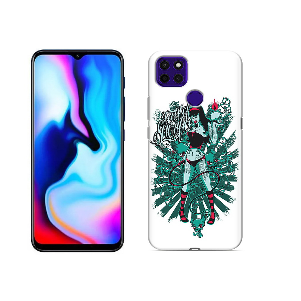 

Чехол MyPads Tocco для Lenovo K12 Pro нарисованная девушка в татуировках, Прозрачный, Tocco