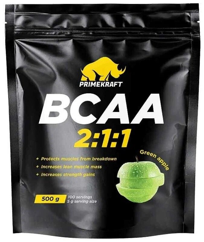 

Prime Kraft BCAA 2.1.1, 500 g (зеленое яблоко), BCAA 2.1.1