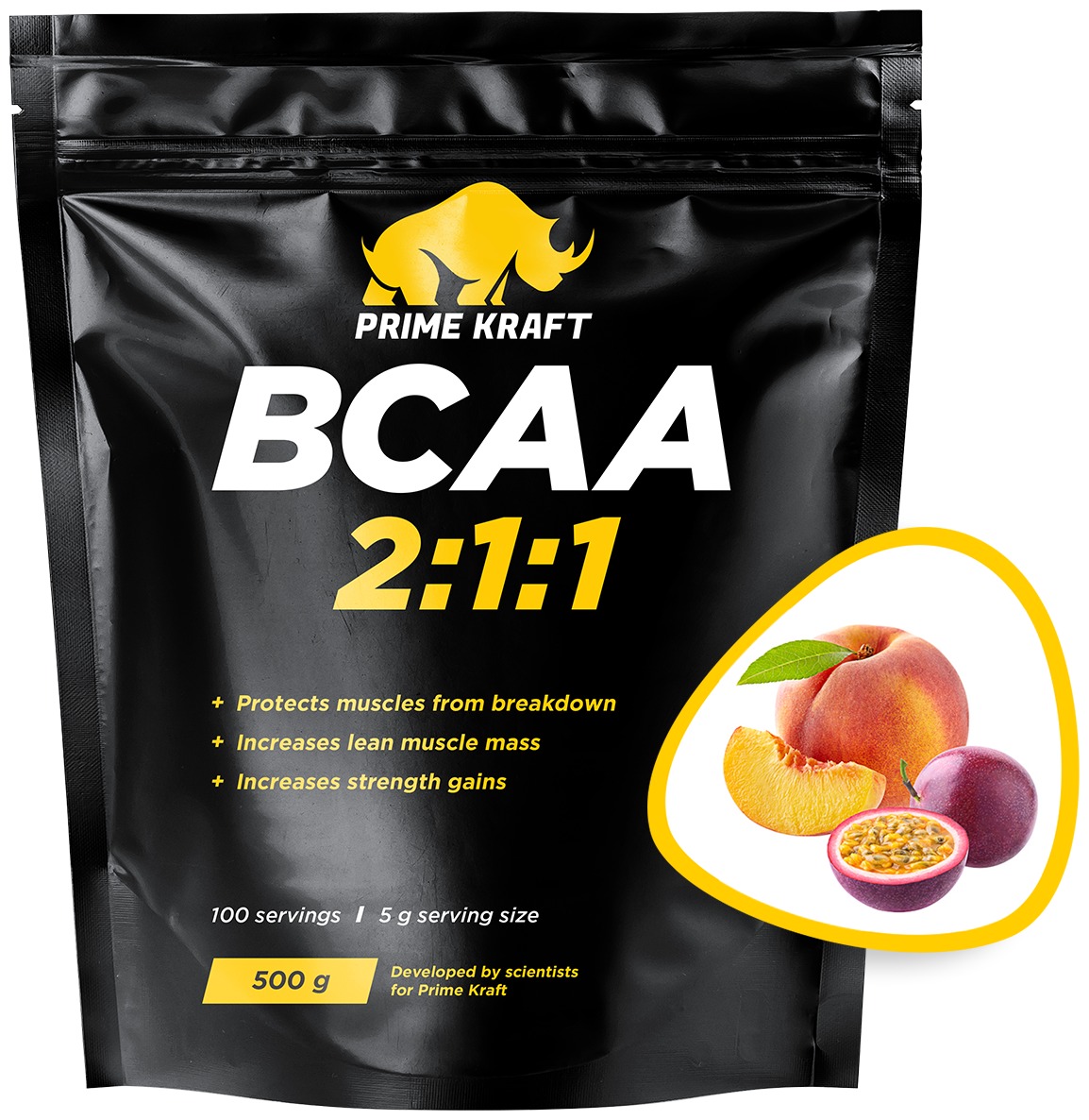 

Prime Kraft BCAA 2.1.1, 500 g (персик маракуйя), BCAA 2.1.1