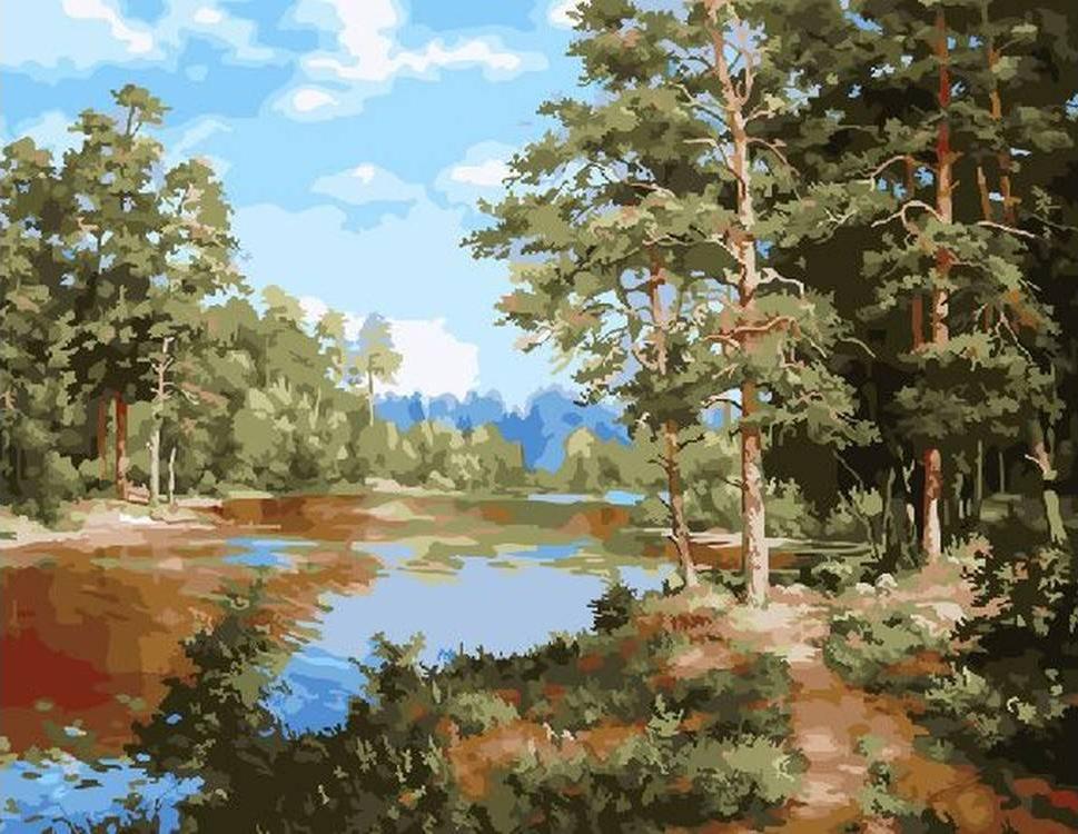 

Картина по номерам Paintboy (Premium) Сосны на берегу реки GX24318