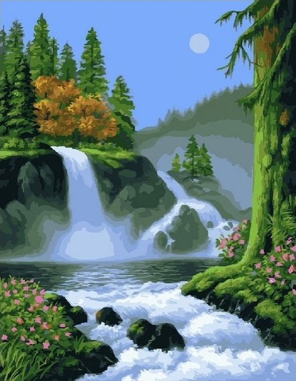 

Картина по номерам Paintboy (Premium) Горный водопад GX24503