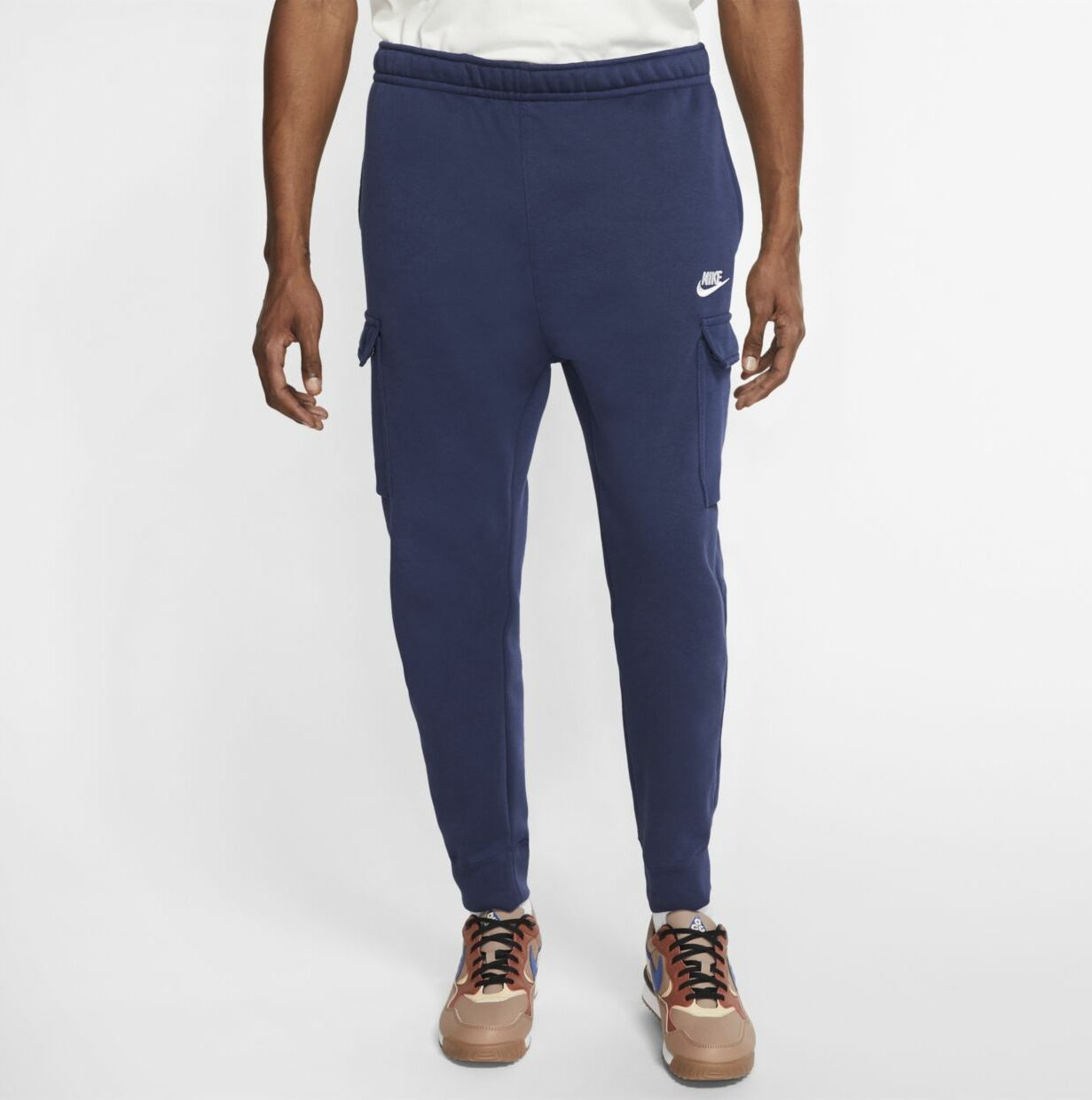 Спортивные брюки мужские Nike M Sportswear Club Fleece Cargo Pants синие, спортивные брюки, синий, хлопок; полиэстер  - купить