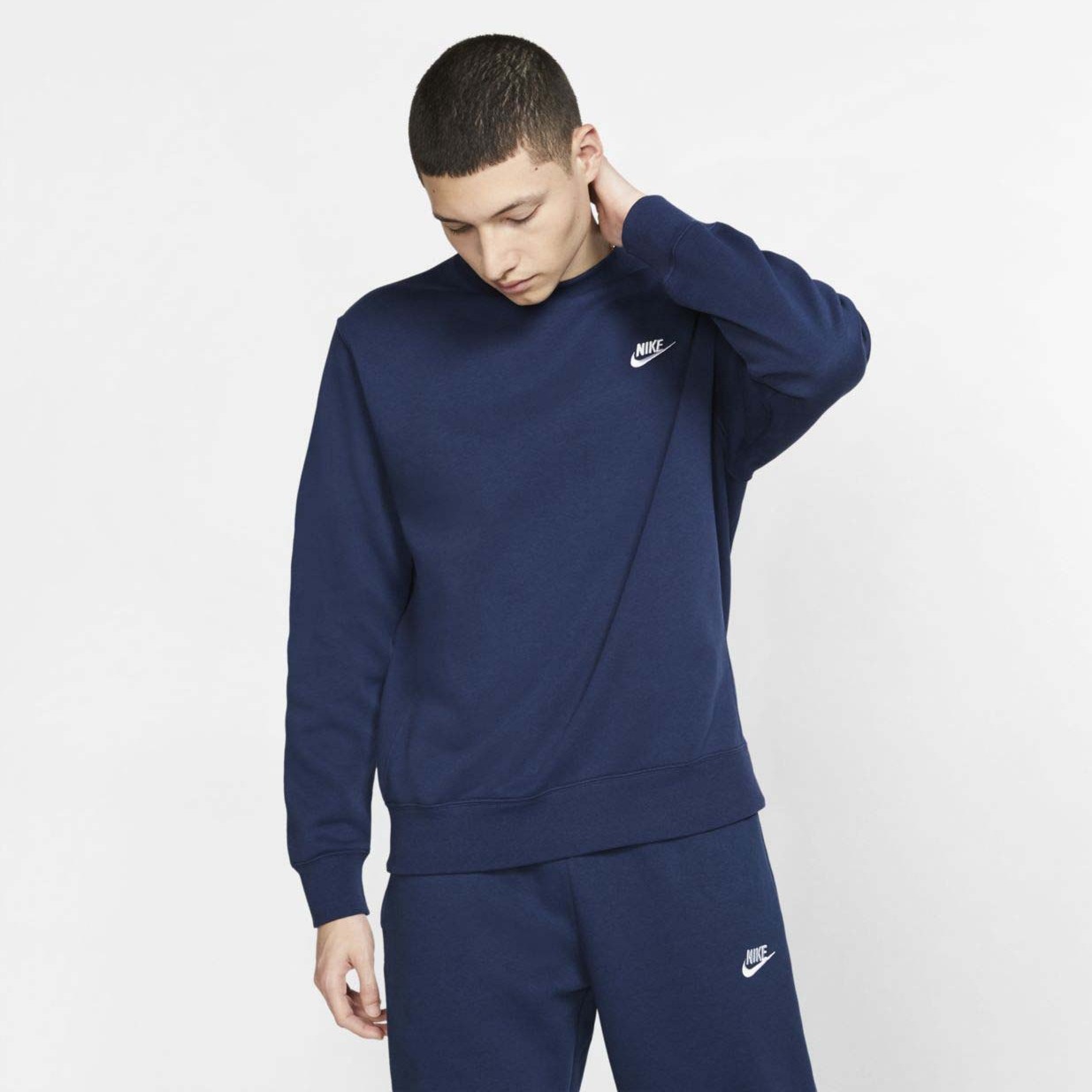 Худи мужское Nike M Sportswear Club Fleece Crew синее S