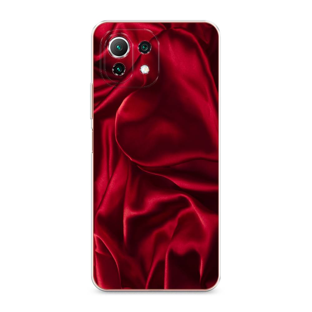 фото Силиконовый чехол "текстура красный шелк" на xiaomi mi 11 lite awog