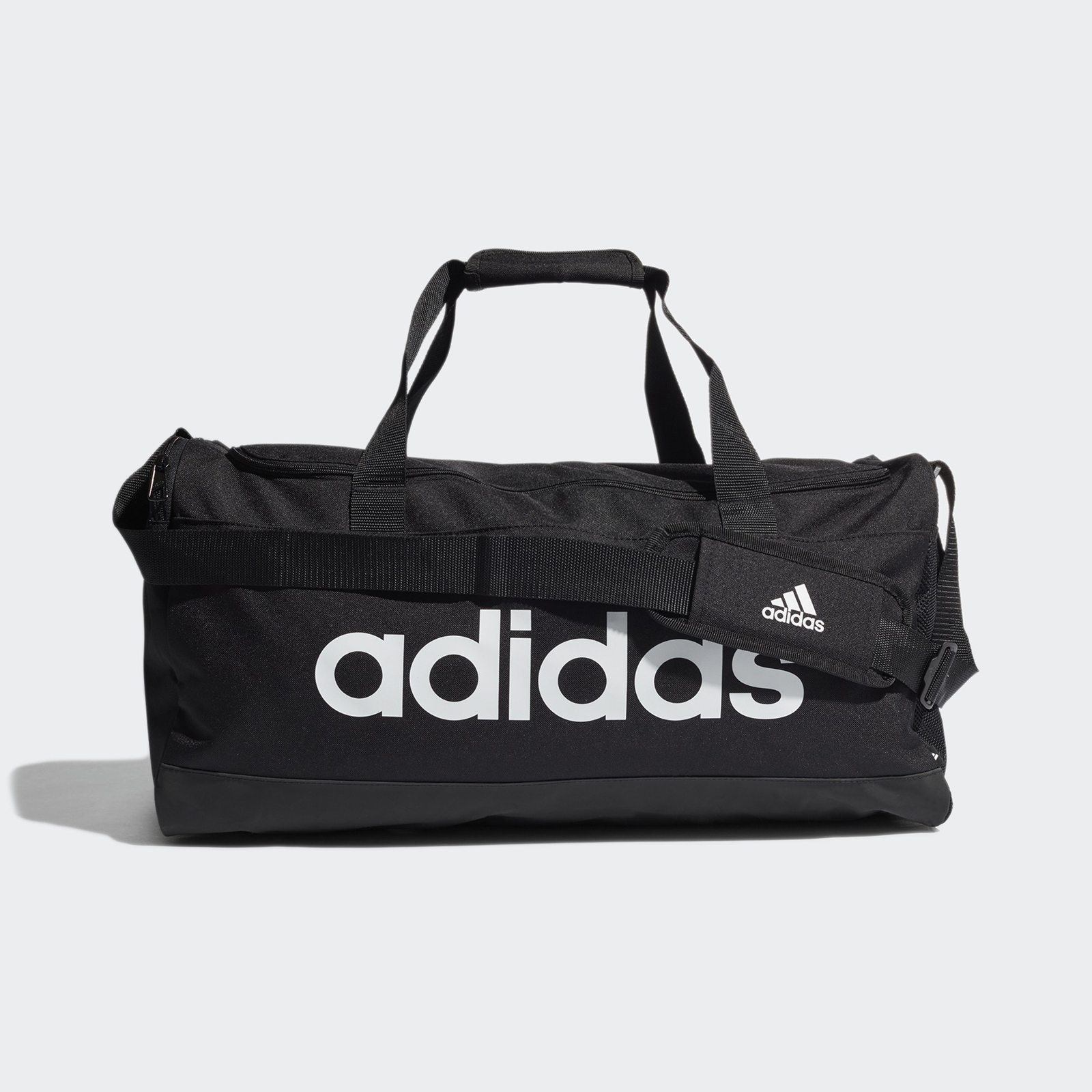 фото Дорожная сумка унисекс adidas linear duffel m черная, 55х25х20 см