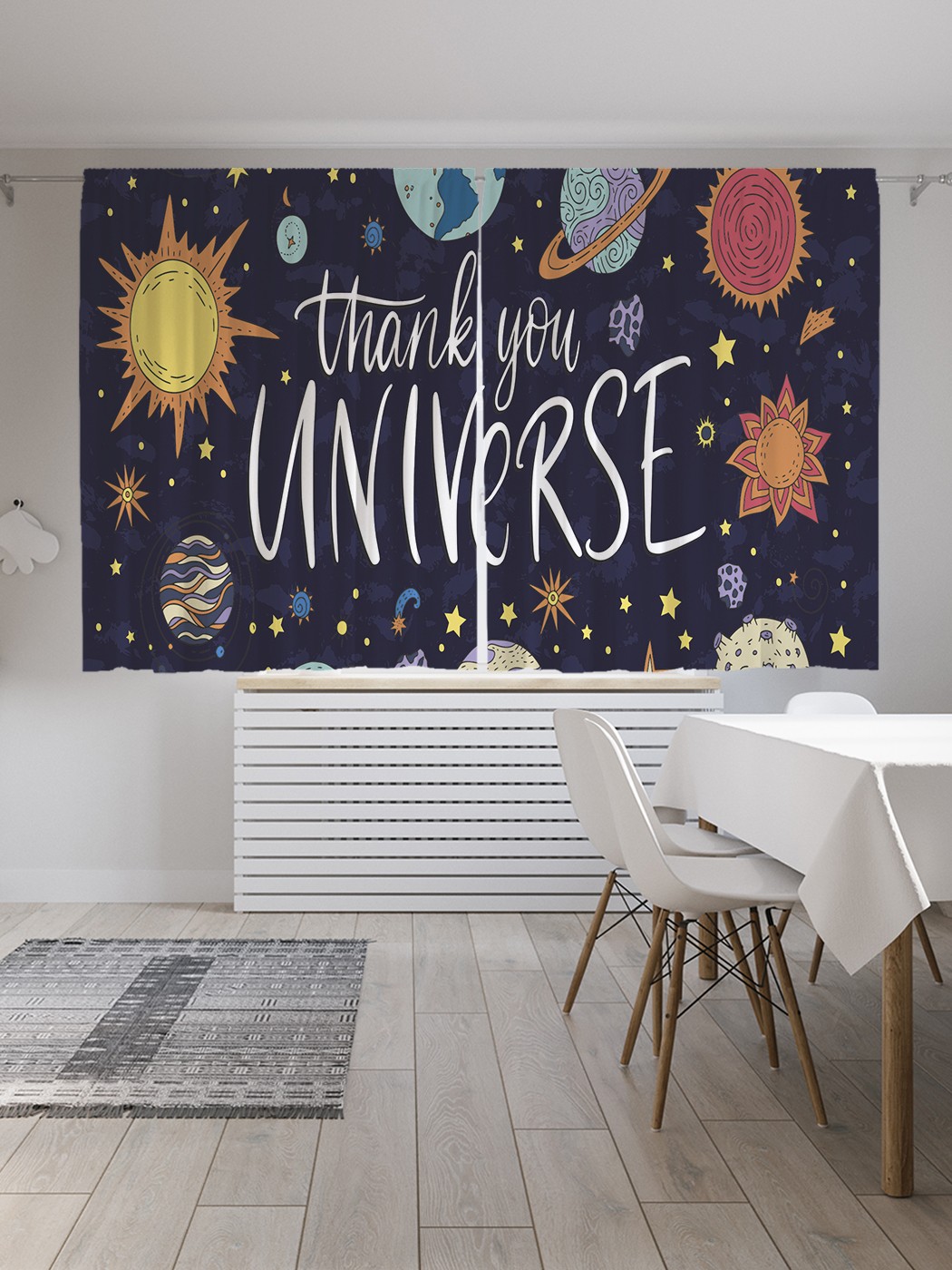 фото Классические шторы joyarty "космическое путешествие", oxford delux, 2 полотна 145x180 см