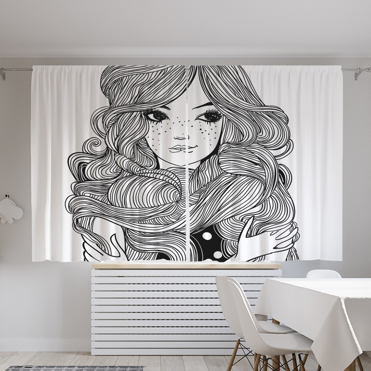 

Классические шторы JoyArty "Портрет леди", серия Oxford DeLux, 2 полотна 145x180 см, Портрет леди