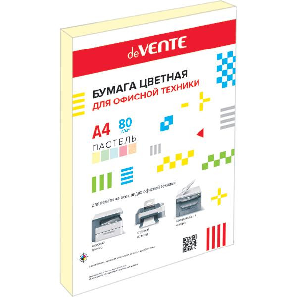 

Бумага цветная для офисной техники, А4 80г/м2 пастель 50л желтый