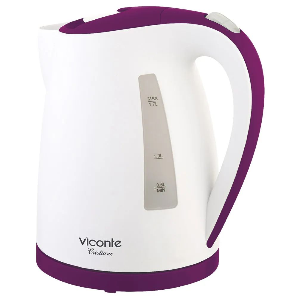 Чайник электрический Viconte VC-3303 1.7 л белый, фиолетовый выпрямитель волоc maestro hsc 017 lcd белый голубой желтый красный фиолетовый
