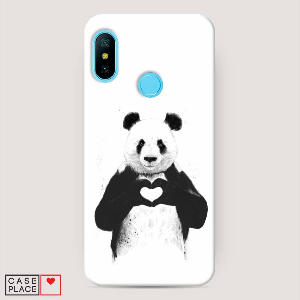 фото Пластиковый чехол "панда love" на xiaomi mi a2 lite awog