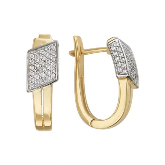 

Серьги из желтого золота Эстет 01С138460, фианит, 01С138460