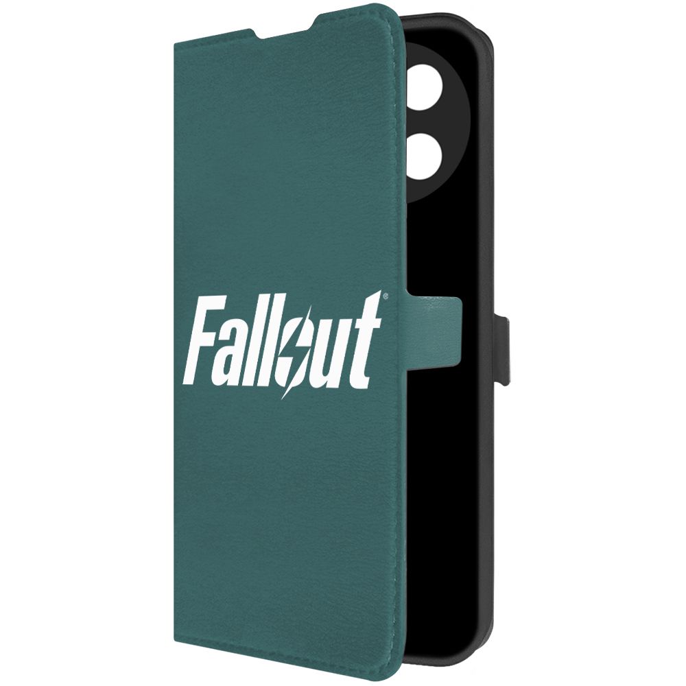 

Чехол-книжка Krutoff Eco Book для Realme 11 4G Fallout зелёный опал, Зеленый